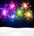Festive xmas firework background Royalty Free Stock Photo