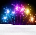 Festive xmas firework background Royalty Free Stock Photo