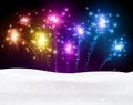 Festive xmas firework background Royalty Free Stock Photo