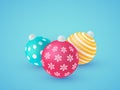 Festive Xmas ornaments in realistic style, vector Royalty Free Stock Photo