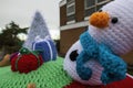 Festive yarnbombing in Southwold, Suffolk Royalty Free Stock Photo