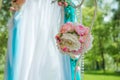 Festively beautifully decorated of flowers. Wedding decor Royalty Free Stock Photo