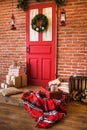 Festively decorated Christmas interior Royalty Free Stock Photo