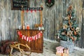 Festively decorated Christmas interior Royalty Free Stock Photo