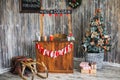 Festively decorated Christmas interior Royalty Free Stock Photo