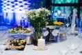 A festively served table inside the restaurant.