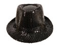 Festively shining black hat