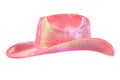 Festively shining pink stetson cowboy hat