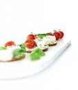 Feta Cheese and Basil Herb Canapes Royalty Free Stock Photo