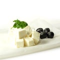 Feta Cheese And Black Olives 3 Royalty Free Stock Photo