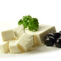 Feta Cheese And Black Olives 4 Royalty Free Stock Photo