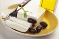 Feta cheese with olives Royalty Free Stock Photo