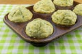 Feta and spinach muffins in a muffin pan Royalty Free Stock Photo