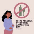 Fetal Alcohol Syndrome Awareness Day. Pregnant African American woman