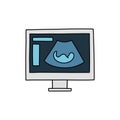 Fetal ultrasound doodle icon, vector illustration Royalty Free Stock Photo