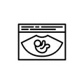 Fetal ultrasound line icon, vector illustration Royalty Free Stock Photo