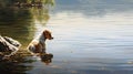fetch lake dog Royalty Free Stock Photo