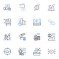 Fetching resources line icons collection. Sourcing, Gathering, Procuring, Obtaining, Collecting, Retrieving, Acquiring