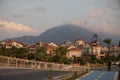 Fethiye city embankment before sunset.