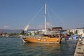 Turkish Wooden Tour Boat docked at Fethiye Port