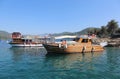 Turkish Wooden Tour Boats docked at Cleopatra Island