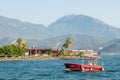 Coastline along Calis Plaji beach in Fethiye