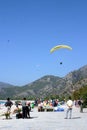 Paraglider landing to Fethiye Beach