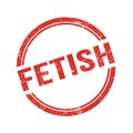 FETISH text written on red grungy round stamp