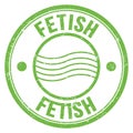 FETISH text written on green round postal stamp sign