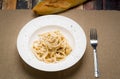 Fettuccine Alfredo classic Italian Pasta Royalty Free Stock Photo