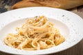 Fettuccine Alfredo classic Italian Pasta Royalty Free Stock Photo