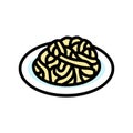 fettuccine alfredo italian cuisine color icon vector illustration