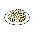 fettuccine alfredo italian cuisine color icon vector illustration