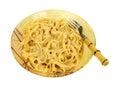 Fettuccine Alfredo Pasta Fork Royalty Free Stock Photo