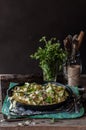 Fettuccine Alfredo with Zucchini Royalty Free Stock Photo