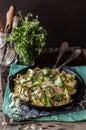 Fettuccine Alfredo with Zucchini Royalty Free Stock Photo