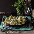 Fettuccine Alfredo with Zucchini Royalty Free Stock Photo