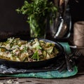 Fettuccine Alfredo with Zucchini Royalty Free Stock Photo