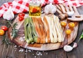 Fettuccine over rustic wooden background Royalty Free Stock Photo