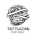 Fettuccine pasta outline icon