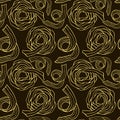 Fettuccine pasta pattern. Seamless sketched background. Italian food for menu design. Background with spaghetti.