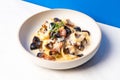 Fettuccine truffle mushroom on plate