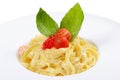 Fettuccini with salmon and creamy sauce Royalty Free Stock Photo