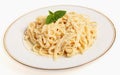 Fettucine all'Afredo plate Royalty Free Stock Photo