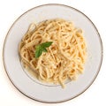 Fettucine all'Alfredo from above Royalty Free Stock Photo