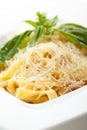 Fettucine Carbonara Royalty Free Stock Photo