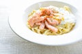 Fettucine with salmon Royalty Free Stock Photo