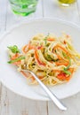 Fettucine with vegetables Royalty Free Stock Photo