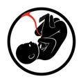 Fetus Icon on White Background Vector