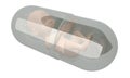 Fetus inside pill capcule 3d rendering